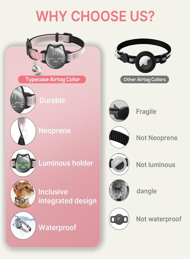 typecase Cat Collar with Airtag Holder, Breakaway Cat Airtag Collar with Reflective Strap, Lightweight Kitten Collar for Apple Air tag, Hidden GPS Tracker Holder for Boy Girl Cats, Kittens, Puppies (9-13") - Image 5