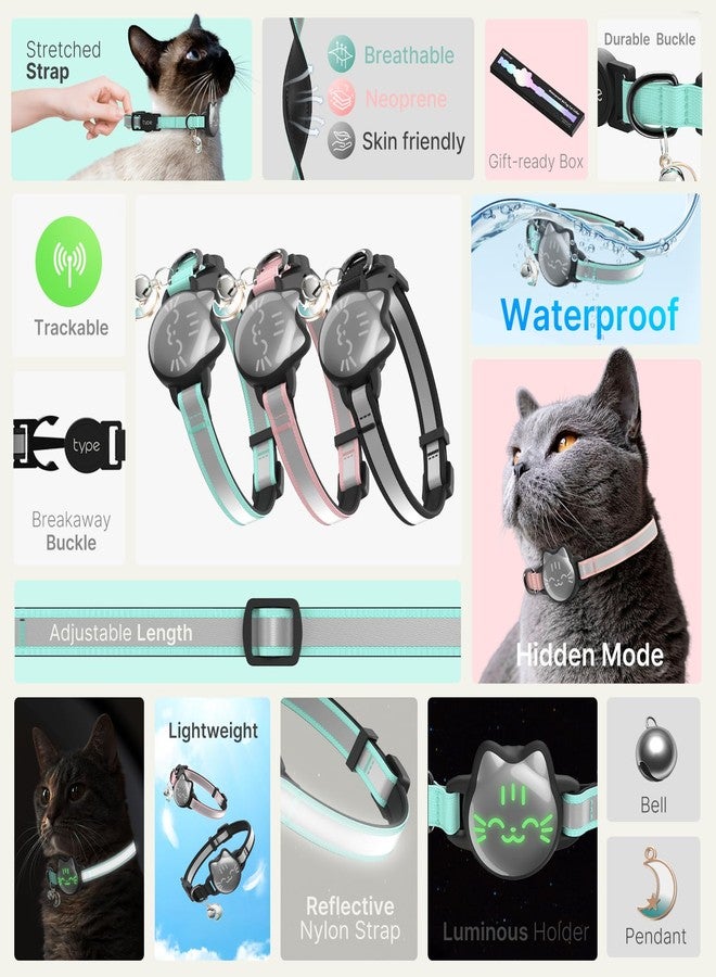 typecase Cat Collar with Airtag Holder, Breakaway Cat Airtag Collar with Reflective Strap, Lightweight Kitten Collar for Apple Air tag, Hidden GPS Tracker Holder for Boy Girl Cats, Kittens, Puppies (9-13") - Image 2