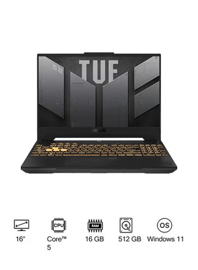 ASUS TUF Gaming F16 Laptop With 16 Inch Full HD(1920X1080) Display,Intel Core 5 210H Processor/16GB RAM DDR5/512GB SSD/6GB NVIDIA GeForce RTX 4050 Graphics/Windows 11 Home English/Arabic Mecha Grey - Image 1