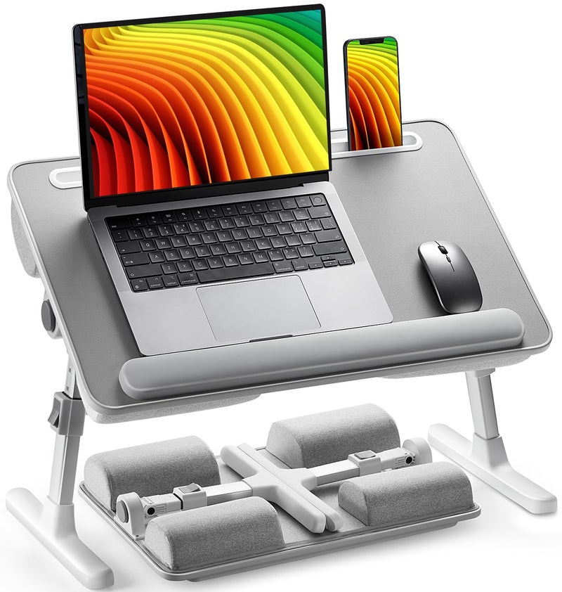 HUANUO Laptop Bed Desk Laptop Tray Computer Lap Desk for Bed Couch Sofa Bed Tray for Working Eating Foldable Lap Stand Table with Height Adjustment  35 Adjustable Tilt Angle HNLD19G