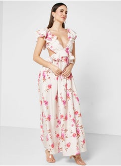 ELLA Ruffle Sleeve Printed Dress  - Image 4