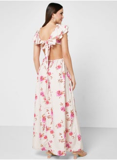 ELLA Ruffle Sleeve Printed Dress  - Image 2