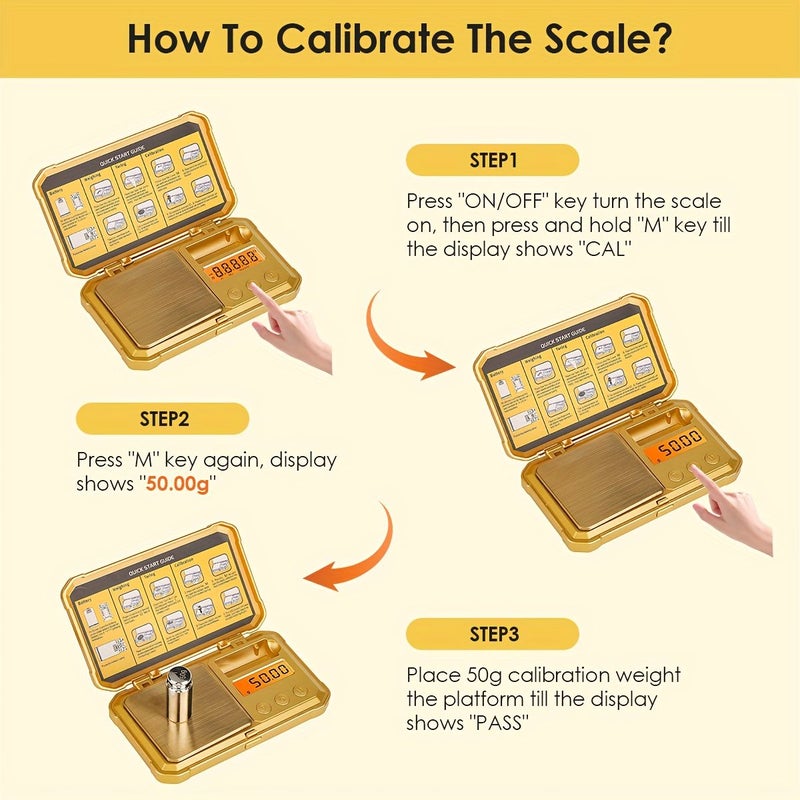 ميزان ذهبي صغير محمول عالي الدقة، خفيف الوزن ومتين للاستخدام مع المجوهرات والشاي - Image 5