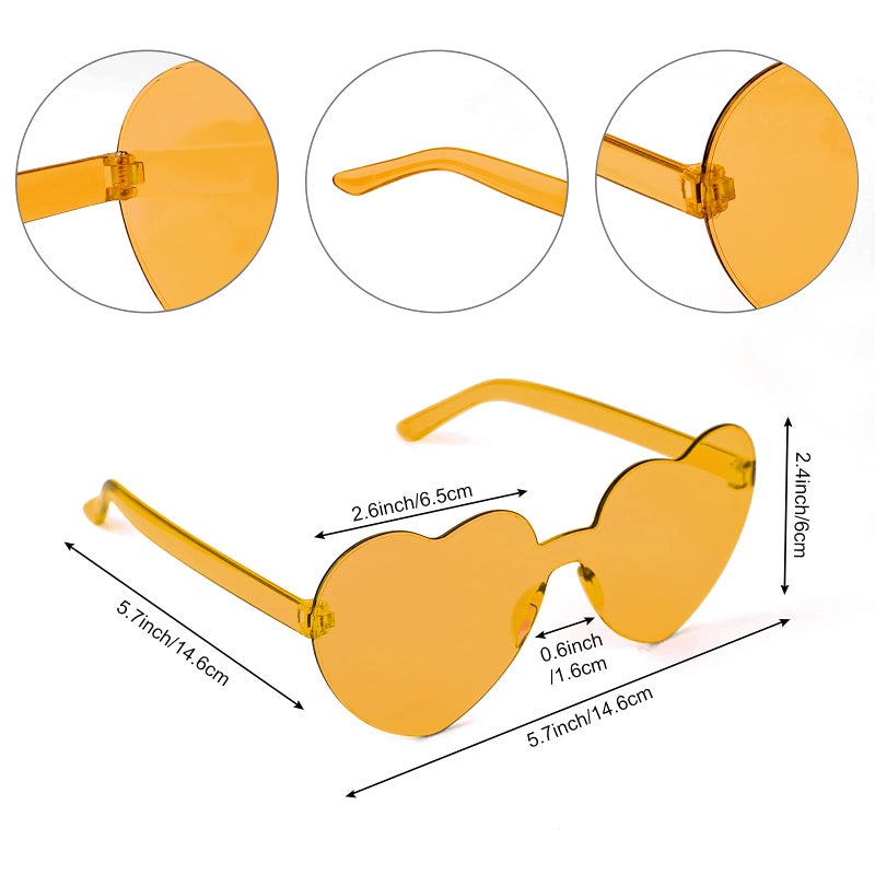 PLULON Orange Short Bob Wig and Sunglass Set, Neon Short Bob Wig Sunglass Pack Costume Colorful Cosplay Wig Hairpieces for Bachelorette Neon Party Favors, Halloween Decorations - Image 5