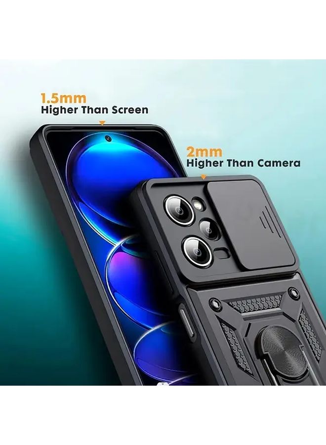 Blue Heavy Duty Shockproof Phone Case with Metal Stand for Redmi Note 13 Pro Plus - Image 5