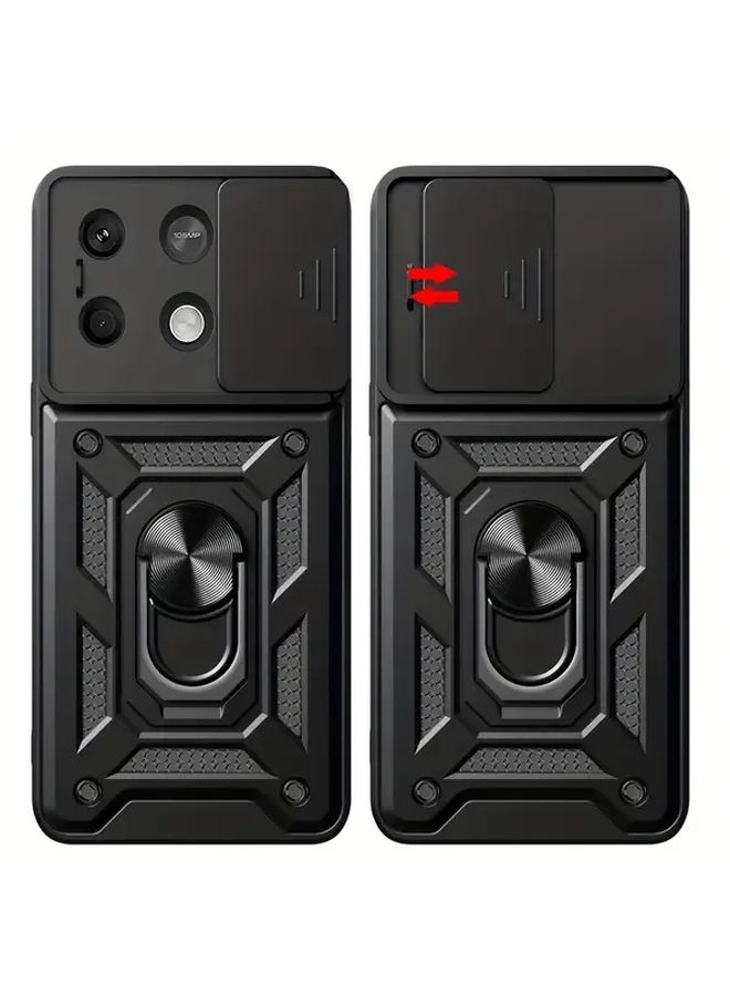 Blue Heavy Duty Shockproof Phone Case with Metal Stand for Redmi Note 13 Pro Plus - Image 3