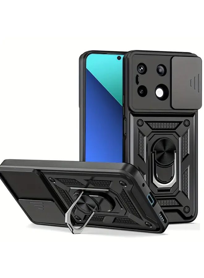 Blue Heavy Duty Shockproof Phone Case with Metal Stand for Redmi Note 13 Pro Plus - Image 1