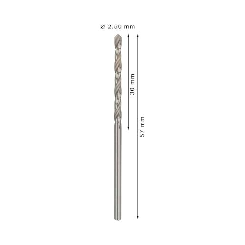 Bosch Professional Metal Drill Bits HSS-G With Diameter 2.5 mm, Working Length-30mm, Total Length - 57mm, Pack Of 10 - Image 4