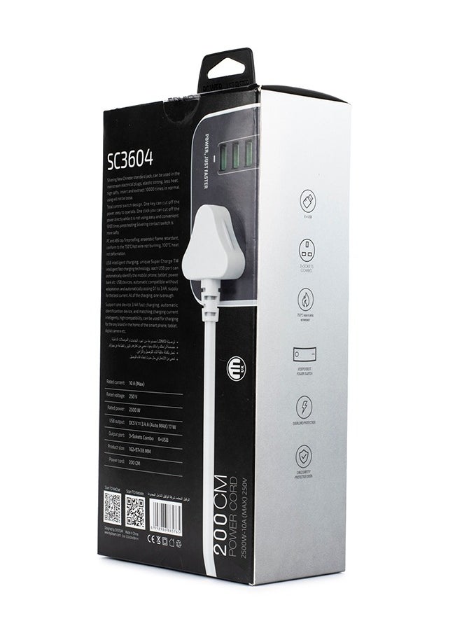 Generic - 3-Outlet Surge Protector Power Strip And 3-Port Universal USB Adapter - Image 1