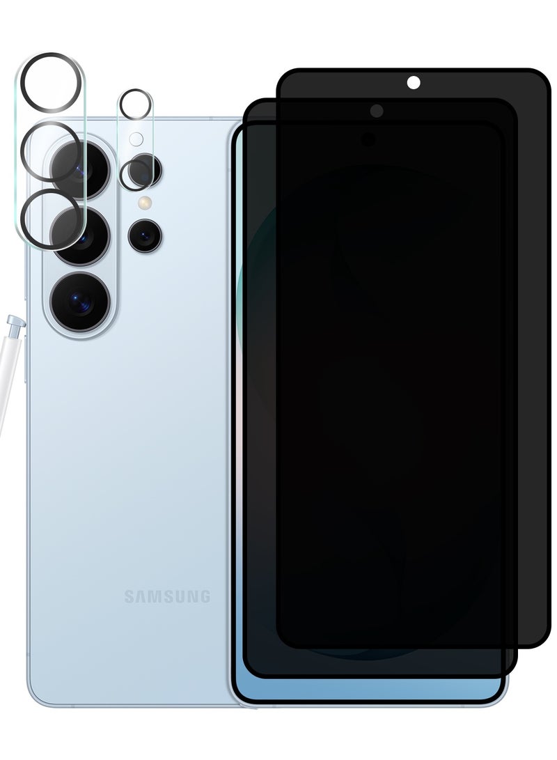 Youque Samsung Galaxy S26 Ultra 3-Pack HD Full Privacy Anti-Peeping Screen Protector, Anti-Peeping Tempered Glass Screen Protector with Camera Lens Protector Compatible with Samsung Galaxy S26 Ultra - Image 1