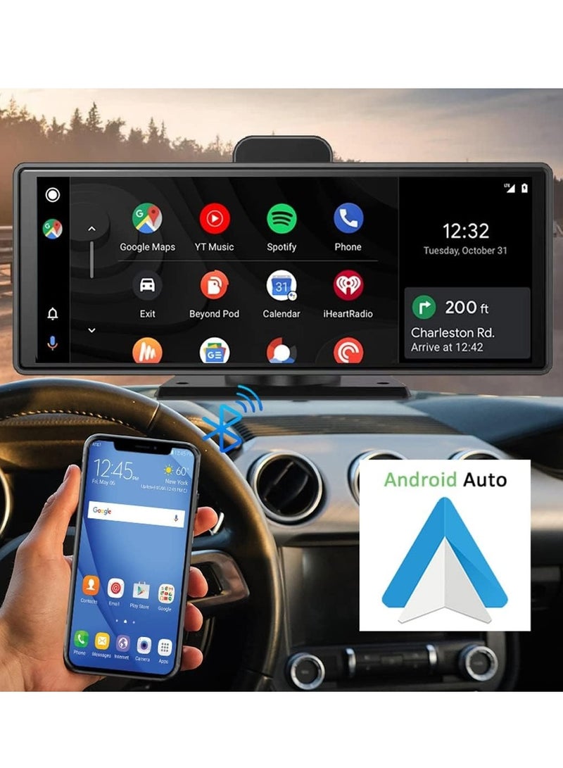 Generic 10.26 Portable Wireless CarPlay Stereo Touchscreen, Compatible with Bluetooth Hands-Free/GPS Navigation/Voice Control for All Vehicles - Image 3