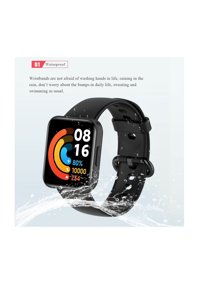 Anmi 2 Straps Compatible with Redmi Watch 2 Lite & POCO Watch & Xiaomi Mi Watch 2 Lite Silicone Strap for Men, Women - Image 4