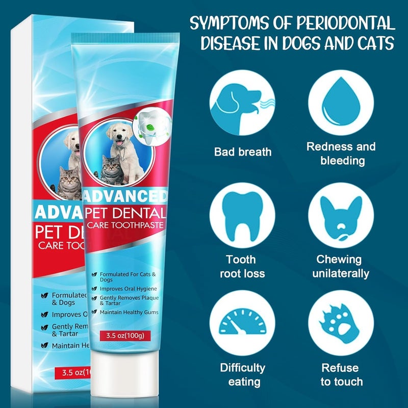 Dog Toothpaste Mint for Dogs and Puppies, Fresh Breath Dental Kit for Pets Dog Toothpaste Mint Teeth Cleaning for Dogs and Puppy Teeth Cleaning Kit - Image 4