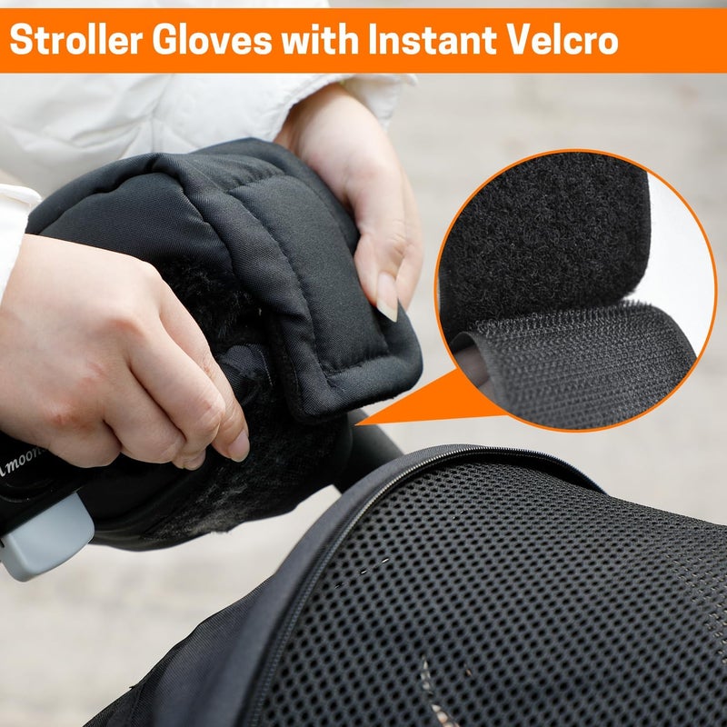 Aurya Stroller Gloves Universal Stroller Warmmuffs Winter AntiFreeze Warm Mittens for Pram Stroller Pushchair Handbar - Image 5
