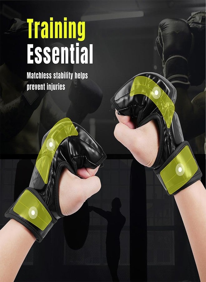 Optifit Boxing Gloves for Men Women with Wrist Wrap PU MMA with EVA Foam Insert Half Finger for Muay Thai and Sparring Sessions 2 PCS - Image 3