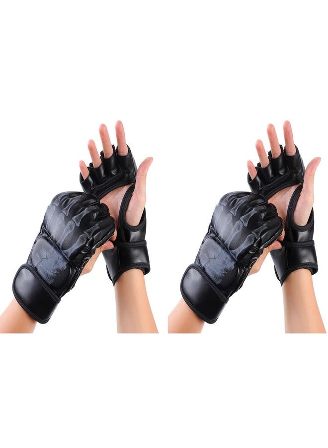 Optifit Boxing Gloves for Men Women with Wrist Wrap PU MMA with EVA Foam Insert Half Finger for Muay Thai and Sparring Sessions 2 PCS - Image 1