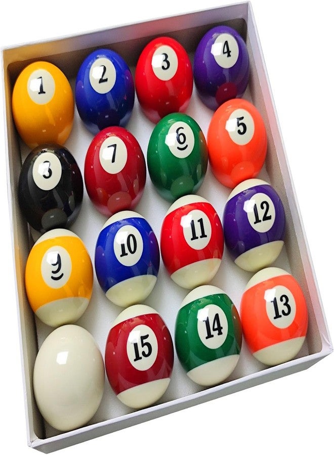 Leosportz Pool Balls Billiard Set - 16 Resin Snooker Balls, Regulation Size & Weight, Complete Pool Table Balls Set for Replacement | Pool Table Billiards Pool Accessories (Pack of 16 Set) - Image 1