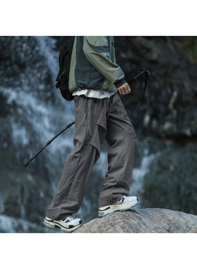 Maybeyond Men's Cargo Pants, Spring And Autumn Outdoor Straight-leg Trousers, American-style Sports Casual Pants For Men, Ma93 Dark Gray 3XL - Image 4