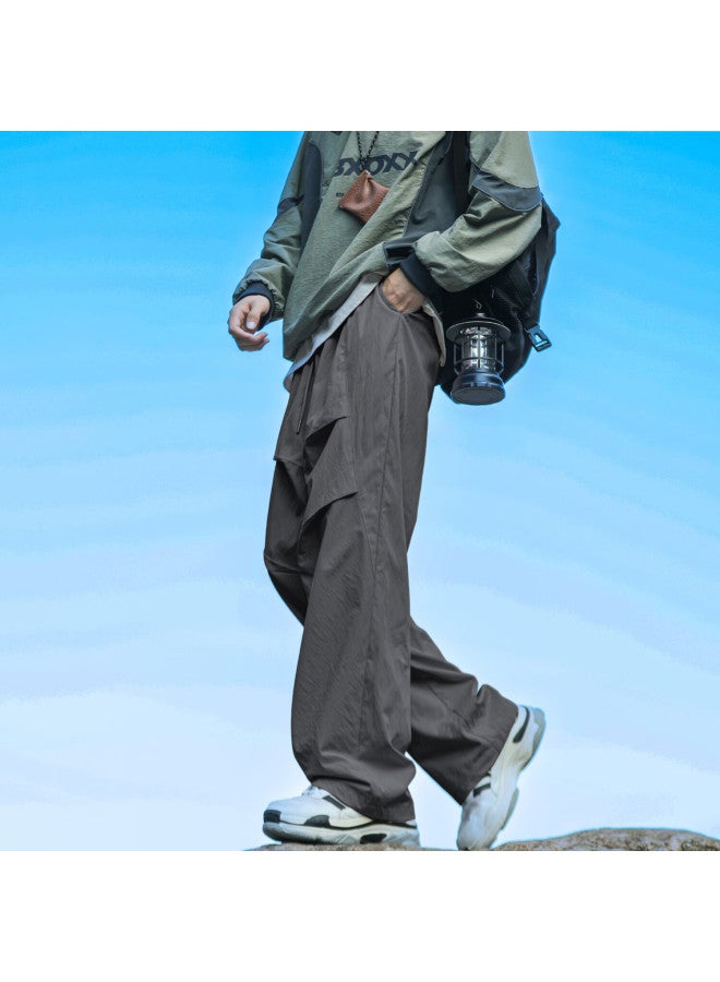 Maybeyond Men's Cargo Pants, Spring And Autumn Outdoor Straight-leg Trousers, American-style Sports Casual Pants For Men, Ma93 Dark Gray 3XL - Image 5
