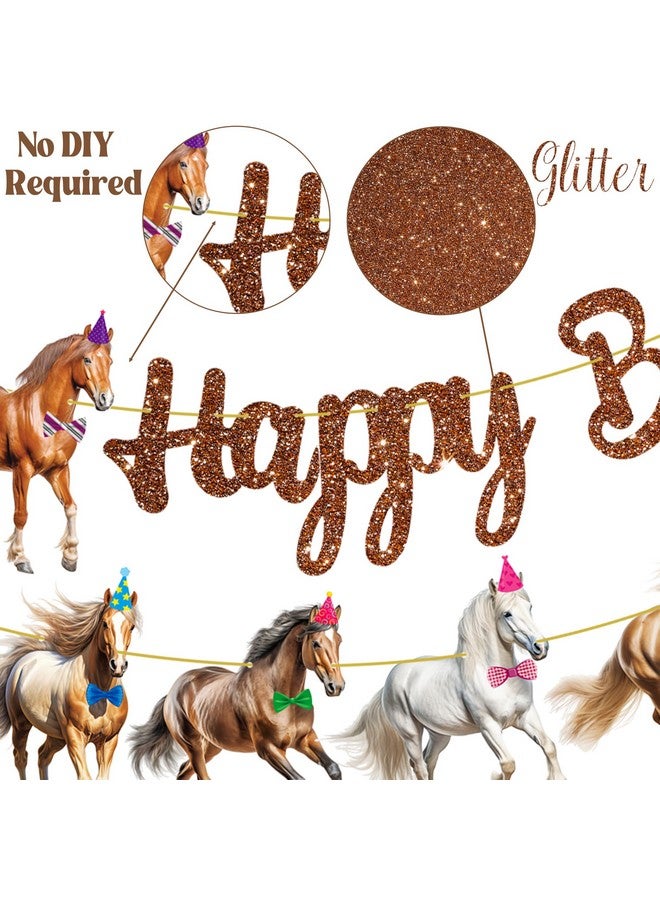 umoni Horse Happy Birthday Banners Horse Birthday Party Decorations 2PCS Racing Horse Banner Horse Birthday Party Supplies for Western Horse Themed Baby Shower Supplies - Image 3