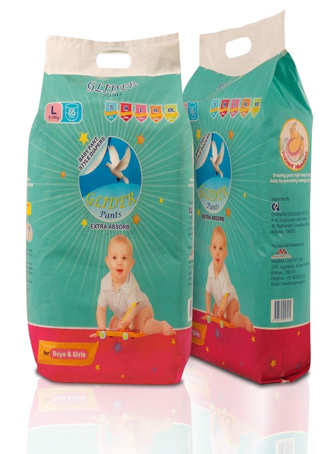 Glider Baby Pants Diapers with Wetness Indicator and High Absorbency, Large (9-14 kg), 65 Count - Image 4
