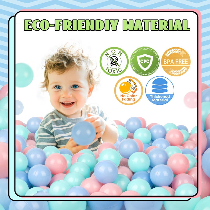 TRENDBOX 100 pcs Macaron Ball Pit Balls Plastic Balls for Ball Pit Pool Playpen Babies Kids Children Birthday Parties (100 pcs) - Image 3