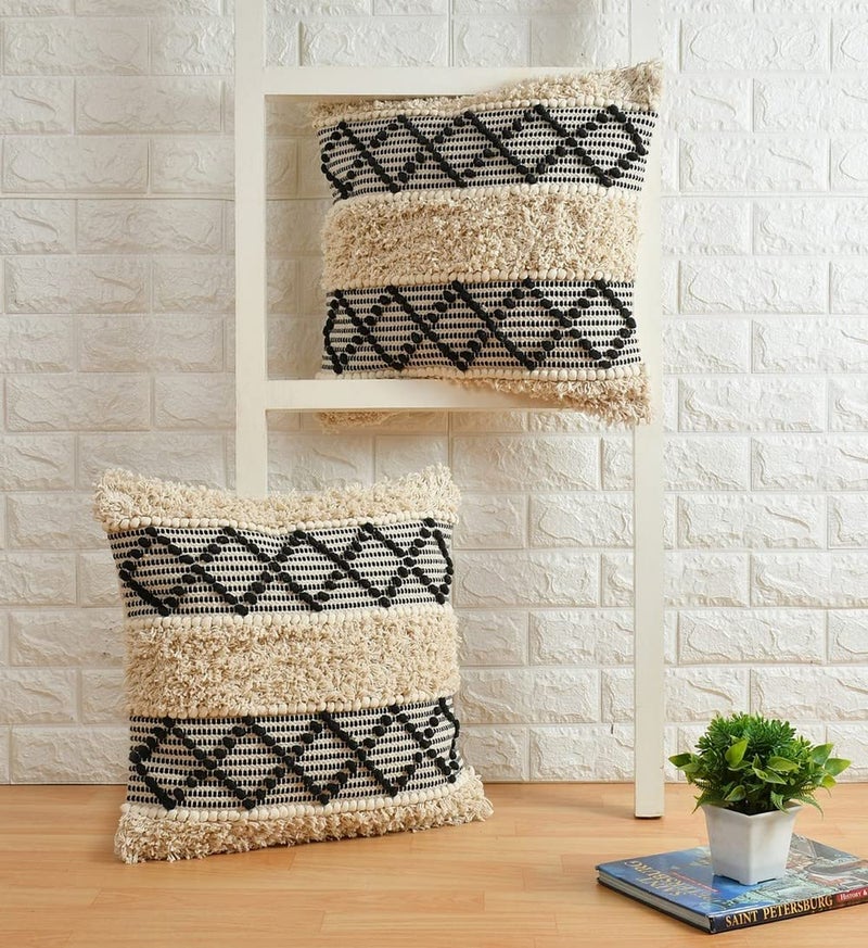 pepme pepme Tufted Cushion Cover Boondi Diamond 16x16 inches  - Image 1