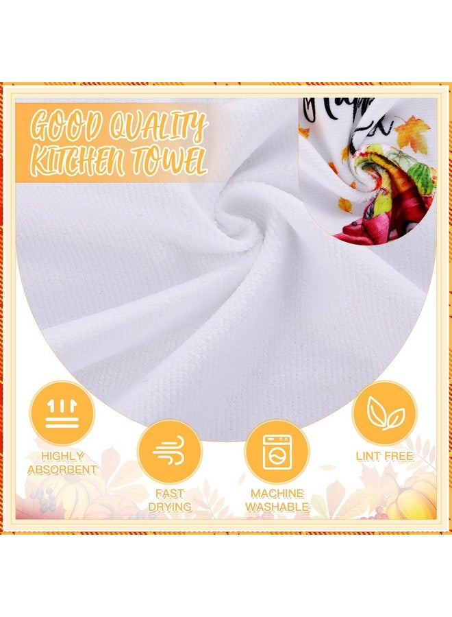 Minatee 7 Pcs Fall Kitchen Decor Set, Including 2 Pcs Autumn Kitchen Towels Funny Dish Towel and 5 Pcs Wooden Spoons Bamboo Utensils Gifts for Housewarming Friends Families - Image 3