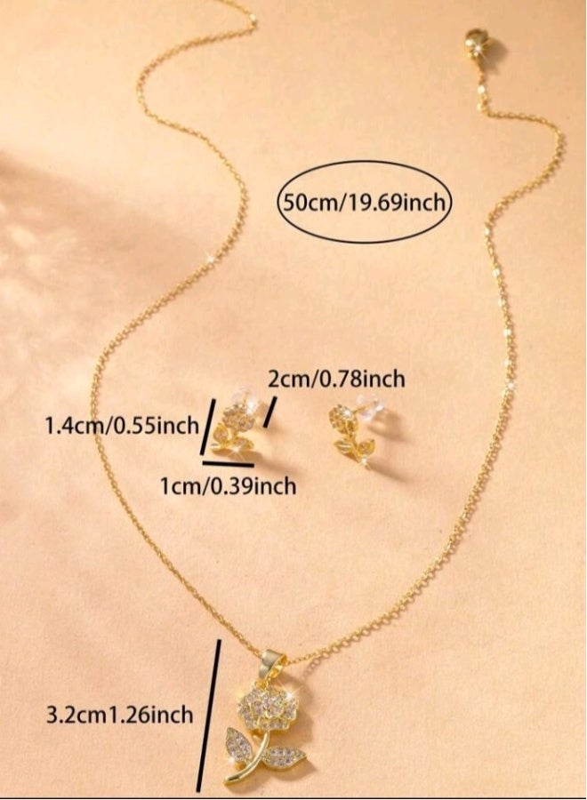 Trendy Stainless Steel Gold Plated Jewellery Set For Women - Image 3