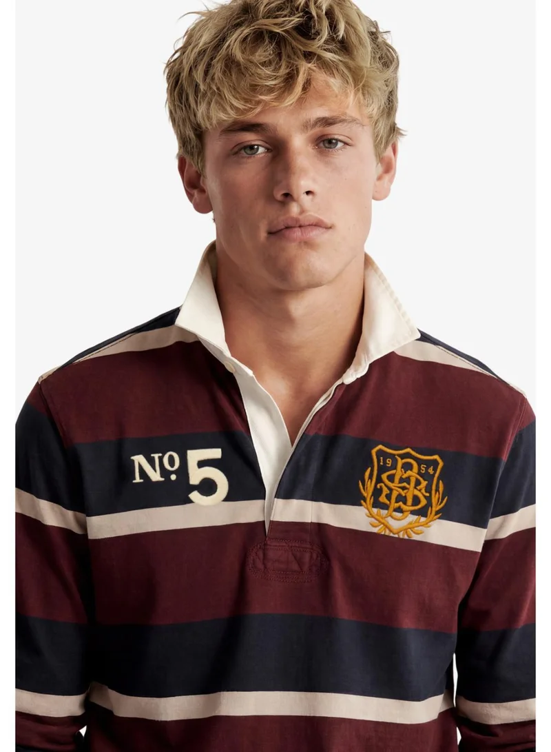 Superdry Double Emblem Stripe Rugby Top