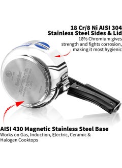 Hawkins 2 Liters Stainless Steel Pressure Cooker,With Inner Lid Induction Compatible,Silver  - Image 3