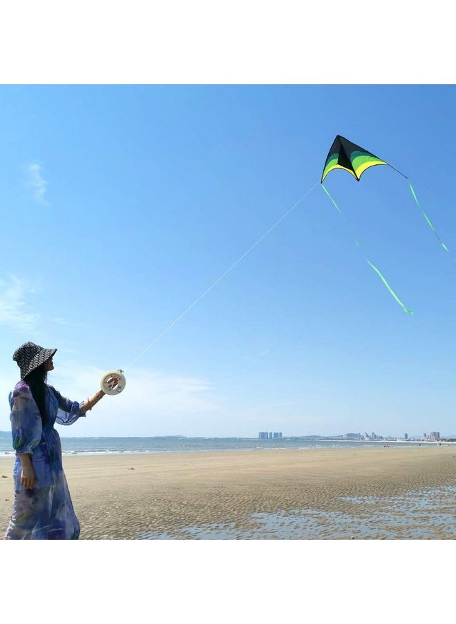 Mint's Colorful Life Delta Kite For Kids & Adults, Extremely Easy To Fly Kite With 2 Ribbons And 300Ft Kite String, Best Kite For Beginner  - Image 5