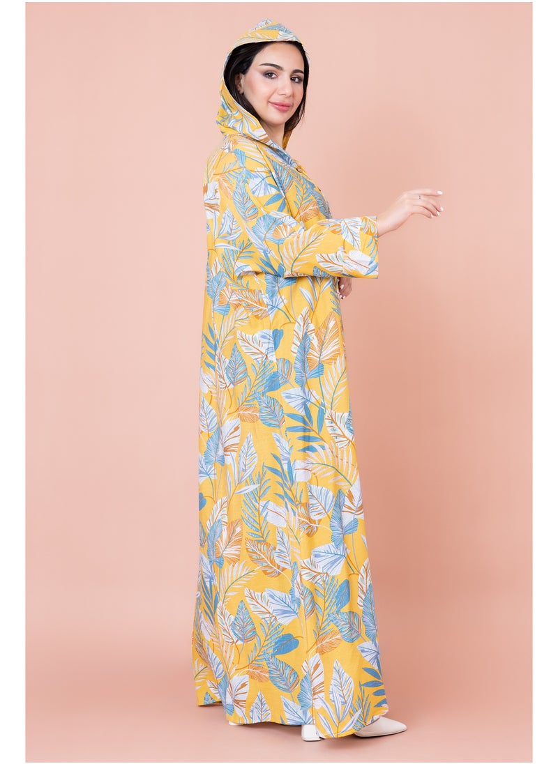 IKKXA Floral Printed Hoodie Jalabiya  - Image 3