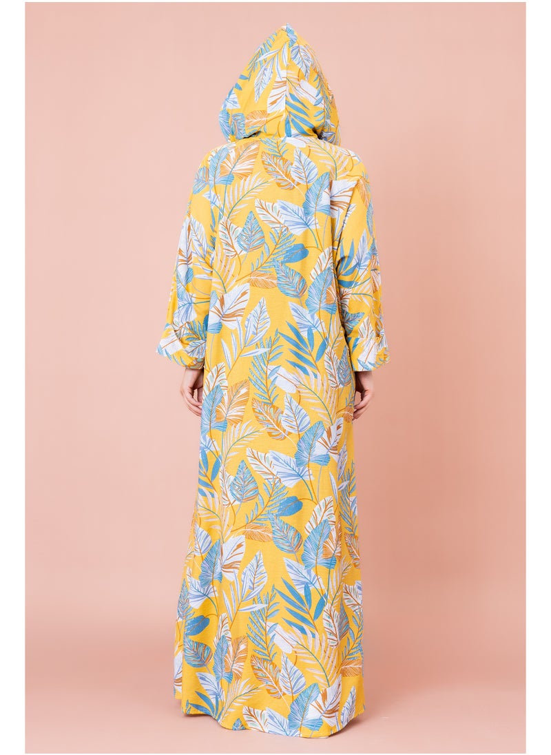 IKKXA Floral Printed Hoodie Jalabiya  - Image 5