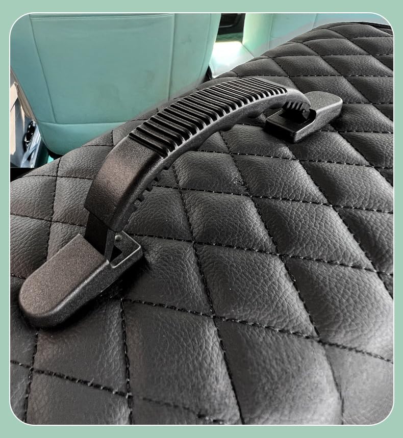 JVCV منظم حقيبة صندوق السيارة من جلد PU، مع غطاء، ملحقات السيارة المضادة للانزلاق، صندوق تخزين قابل للطي، مقاوم للماء للسيارة، SUV، سيدان، شاحنة، ميني فان (كبير - جلد PU) - Image 4