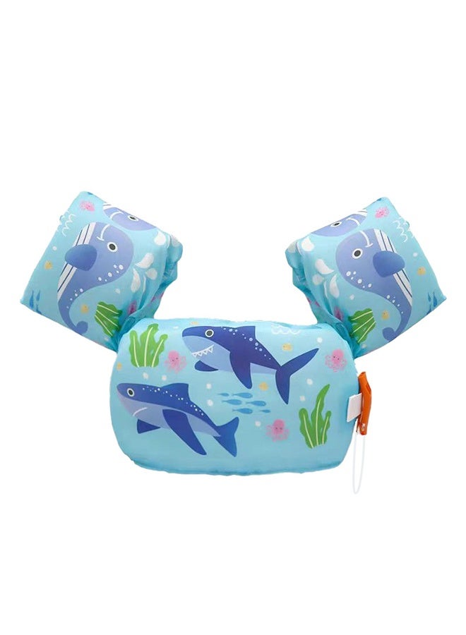 DUNISO Kids Shark Pattern Swim Arm Floaties, Toddler Buoyancy Vest, Safe Learning Swim Aid for Boys & Girls, Pool & Beach - Image 5