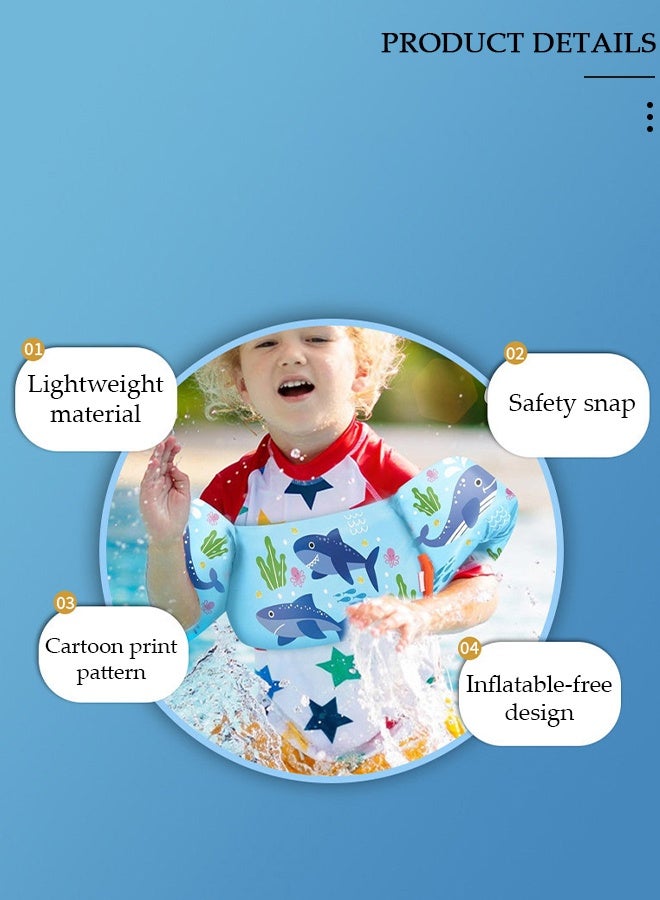 DUNISO Kids Shark Pattern Swim Arm Floaties, Toddler Buoyancy Vest, Safe Learning Swim Aid for Boys & Girls, Pool & Beach - Image 3