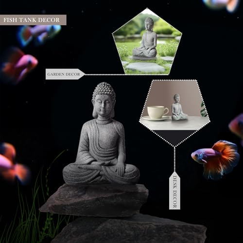 FENGSHUI-CAISHEN Little Buddha Statue for Home - Handmade Stone Meditation Sitting Buddha Figurine, Buddah, Buda, Budda, Baby Buddha Statue Indoor/Outdoor, Buddha Decor & Gifts, Buddhas, Buddha Sculpture - Image 4