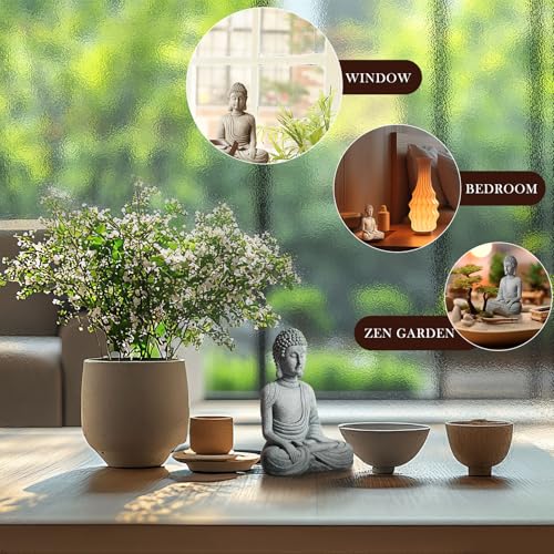 FENGSHUI-CAISHEN Little Buddha Statue for Home - Handmade Stone Meditation Sitting Buddha Figurine, Buddah, Buda, Budda, Baby Buddha Statue Indoor/Outdoor, Buddha Decor & Gifts, Buddhas, Buddha Sculpture - Image 3