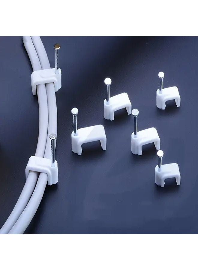 100pcs Heavy Duty Cable Clips 8mm Steel Nail Wire Organizer for Ethernet USB HDTV - Image 2