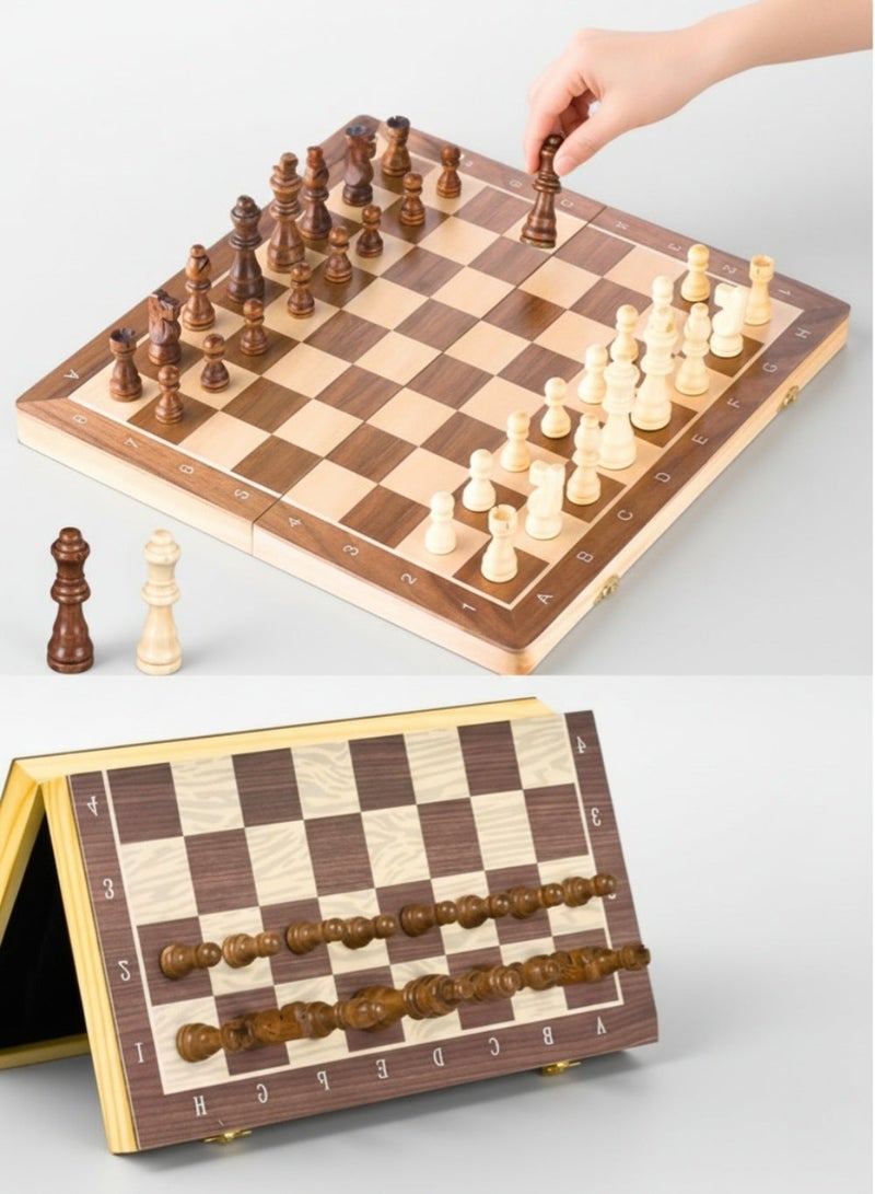 زيد بلاي مجموعة رقعة شطرنج خشبية، لعبة شطرنج محمولة، مجموعة فاخرة، قابلة للطي، لعبة شطرنج للسفر في الهواء الطلق، رقعة شطرنج، ألعاب تقليدية مع قطع شطرنج للأطفال والكبار، شطرنج، مجموعة شطرنج، رقعة شطرنج، رقعة شطرنج خشبية، مجموعة رقعة شطرنج كبيرة - Image 1