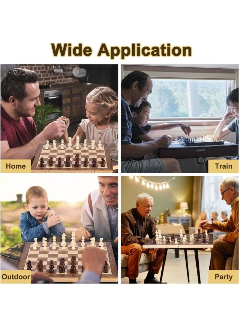 زيد بلاي مجموعة رقعة شطرنج خشبية، لعبة شطرنج محمولة، مجموعة فاخرة، قابلة للطي، لعبة شطرنج للسفر في الهواء الطلق، رقعة شطرنج، ألعاب تقليدية مع قطع شطرنج للأطفال والكبار، شطرنج، مجموعة شطرنج، رقعة شطرنج، رقعة شطرنج خشبية، مجموعة رقعة شطرنج كبيرة - Image 4
