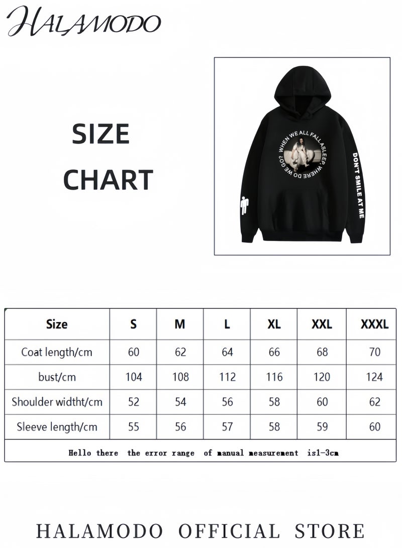 HALAMODO Unisex Hoodies Long-Sleeved Printed Tops Casual Sweatshirts Soft Sportswear Fashion Youth Pullovers with Drawstrings for Daily Wear - Image 4