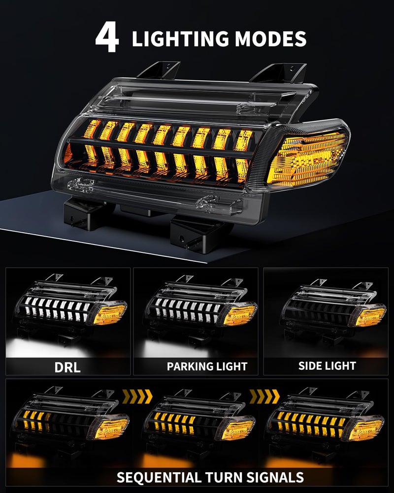 LX-LIGHT New Upgrade Smoke Lens LED Fender Light Kit for JL Wrangler JT Gladiator, LED Turn Signal Lights with DRL & Side Marker Lights Replacement for Jeep Wrangler JL JT 2018-2023 - Image 2
