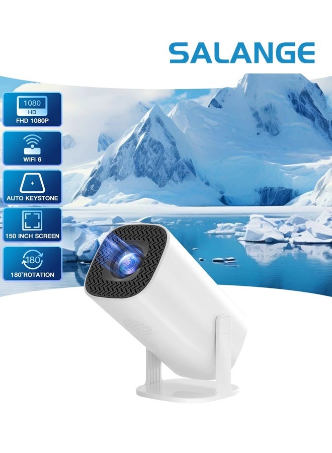 Salange Mini Projector,Smart Projectors WIFI 6 and Bluetooth,4K 1080P Projector Auto Focus Keystone 180° Rotatable,Home Video Movie Bedroom Projector,Compatible with Smartphone Laptop Gaming HDMI - Image 1