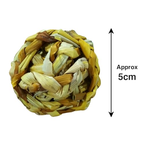 Gachwala Organic Hay Chew Toy for Small Pets, Rabbit Hay Chew Ball,Guinea Pig Hay Toy, Chewable Hay Toy for Hamsters, Small Pet High Fiber Ball, High Fiber Food - Image 3