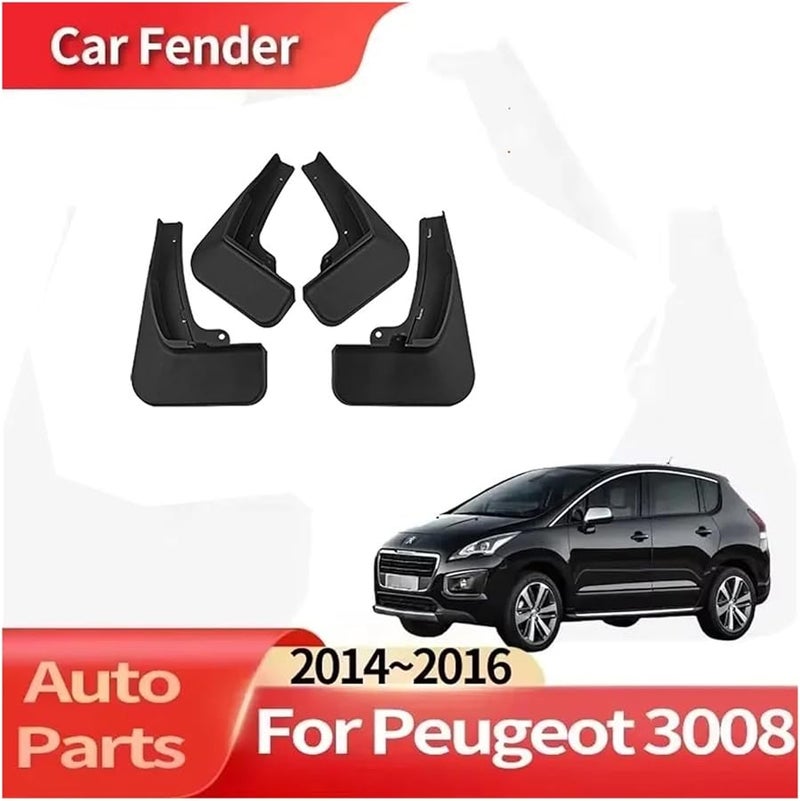 Peugeot 3008 2014 2016 Mud Flaps Splash Guards Punch Free Installation Black - Image 3