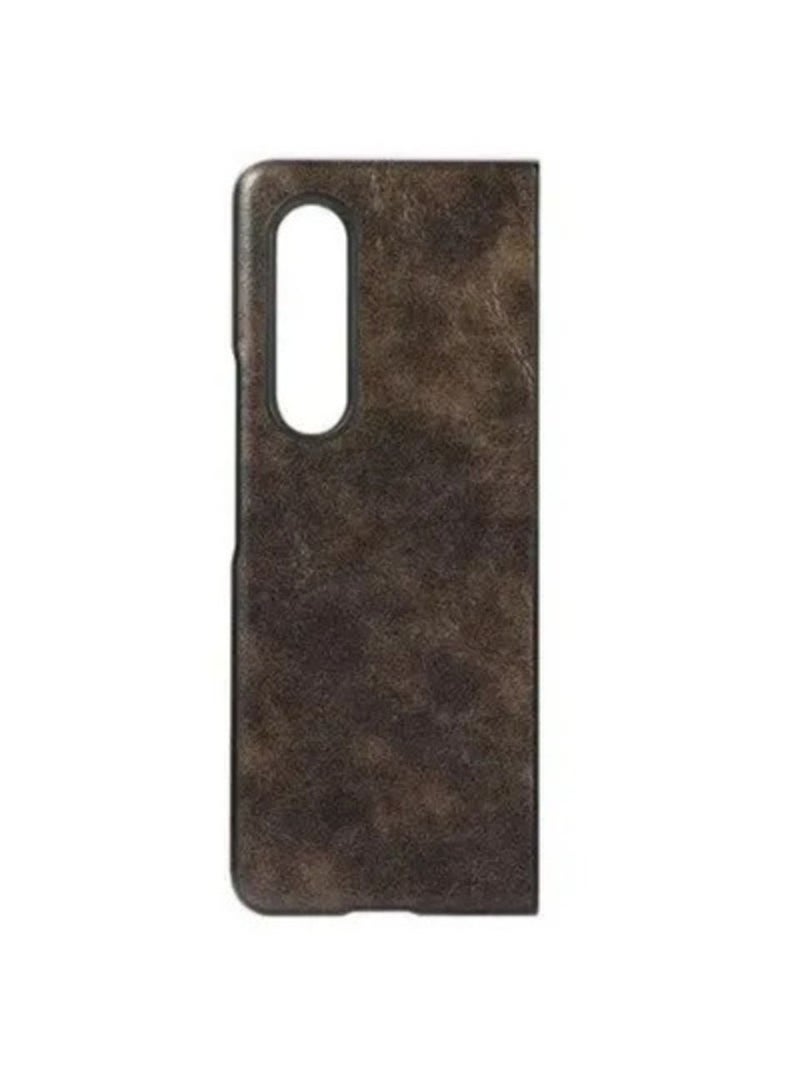 جراب واقٍ مقاوم للصدمات مصنوع من جلد الأعمال ومقاوم للصدمات لهاتف Samsung Galaxy Z Fold 3 5G بني - Image 2