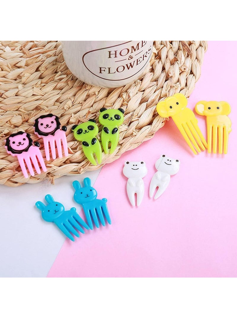 MODERN HOME 100 Pcs Food Fruit Fork Picks for Kids Cute Animals Box Decor Forks Cake Little Forks Dessert Forks Mini Cartoon Toothpick for Cake Dessert Pastry Party Supply - Image 3