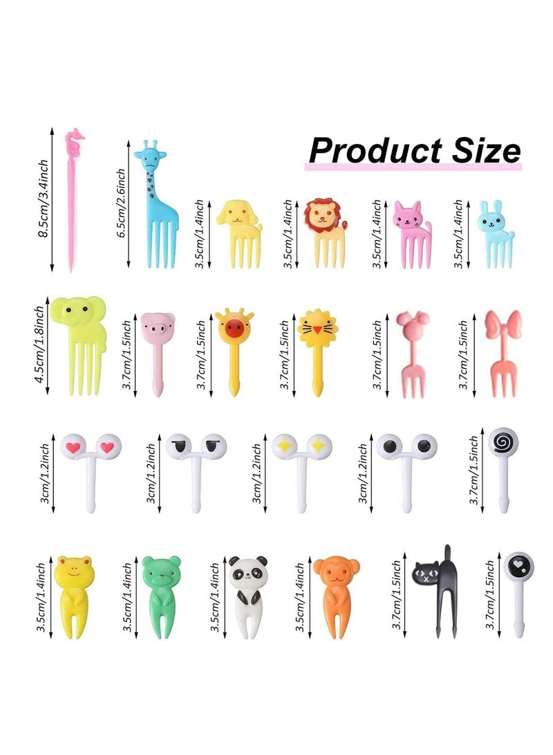 MODERN HOME 100 Pcs Food Fruit Fork Picks for Kids Cute Animals Box Decor Forks Cake Little Forks Dessert Forks Mini Cartoon Toothpick for Cake Dessert Pastry Party Supply - Image 5